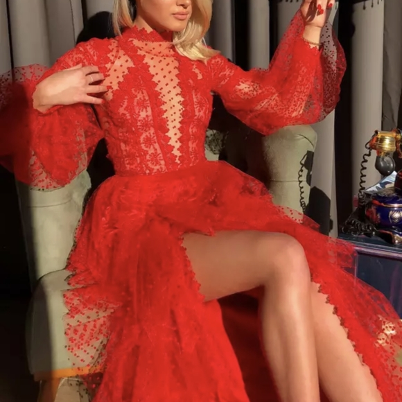 NWT SEXY MAXI SPLIT SUMMER PARTY DRESS S: S-M - Picture 4 of 13